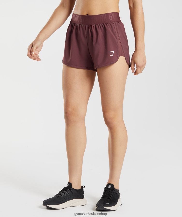 ch Gymshark femmes short d'entraînement ample brun cerise 02FP6T76 vêtements