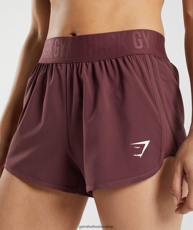 ch Gymshark femmes short d\'entraînement ample brun cerise 02FP6T76 vêtements