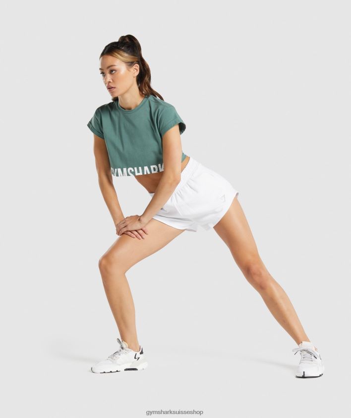 ch Gymshark femmes short d\'entraînement blanc 02FP6T18 vêtements