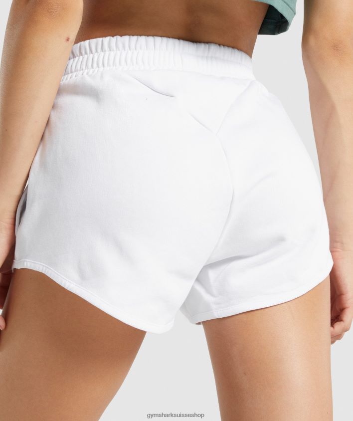 ch Gymshark femmes short d\'entraînement blanc 02FP6T18 vêtements