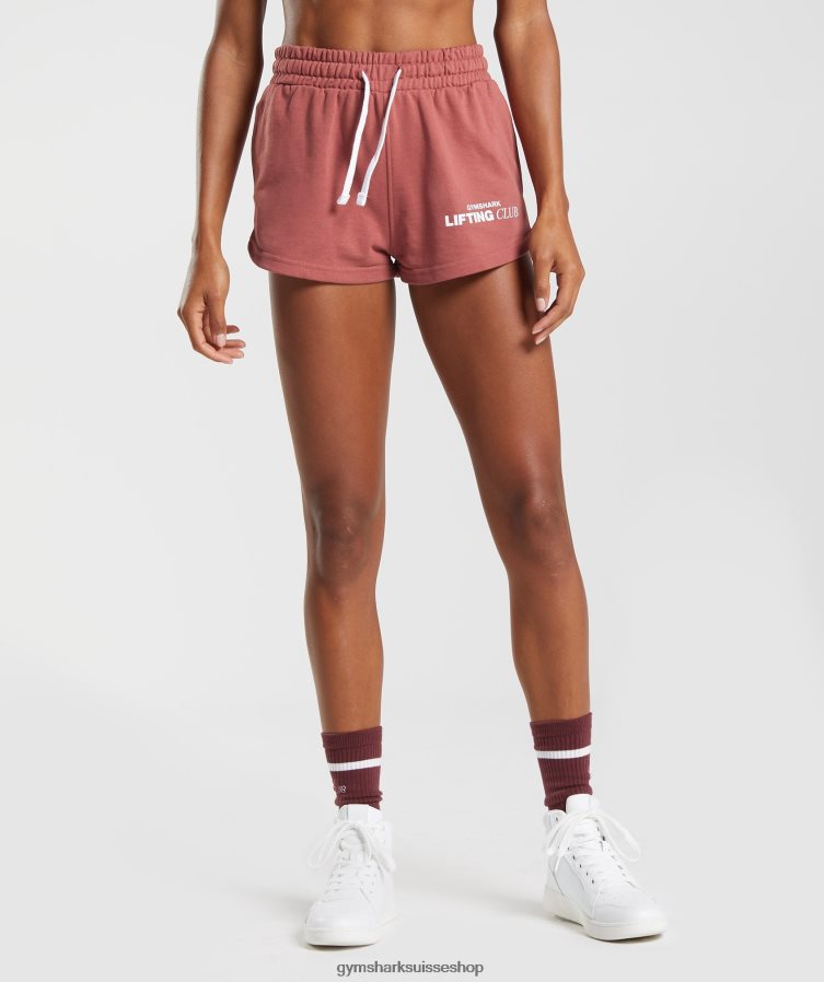 ch Gymshark femmes short de club social brun rosé 02FP6T86 vêtements
