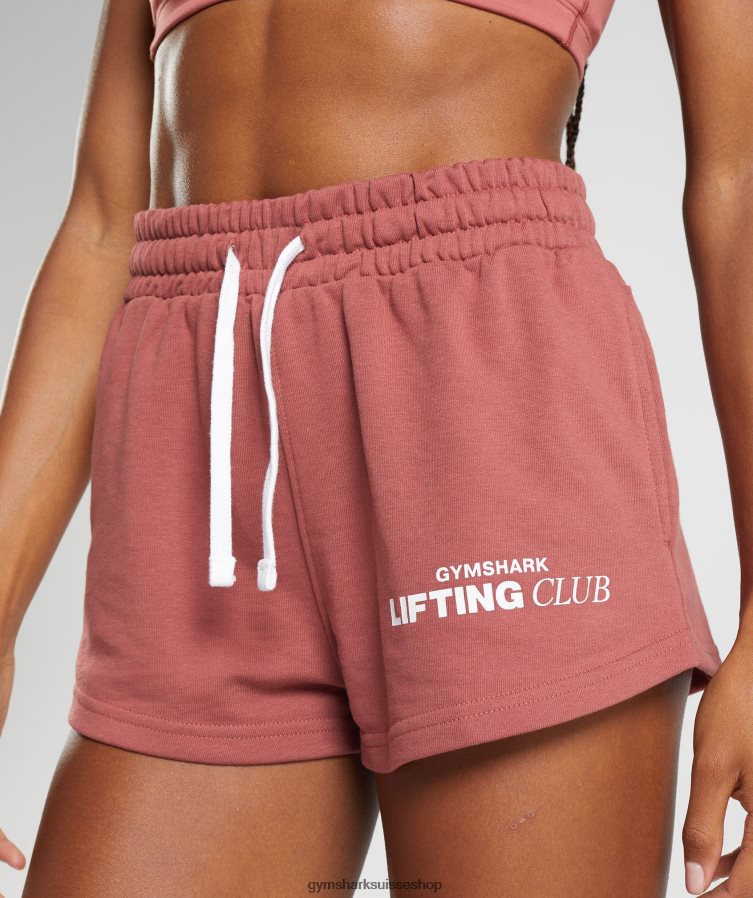 ch Gymshark femmes short de club social brun rosé 02FP6T86 vêtements