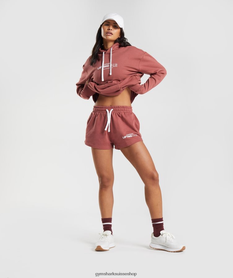 ch Gymshark femmes short de club social brun rosé 02FP6T86 vêtements