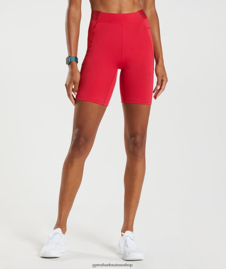 ch Gymshark femmes short de cyclisme à logo d'entraînement salsa rouge 02FP6T73 vêtements