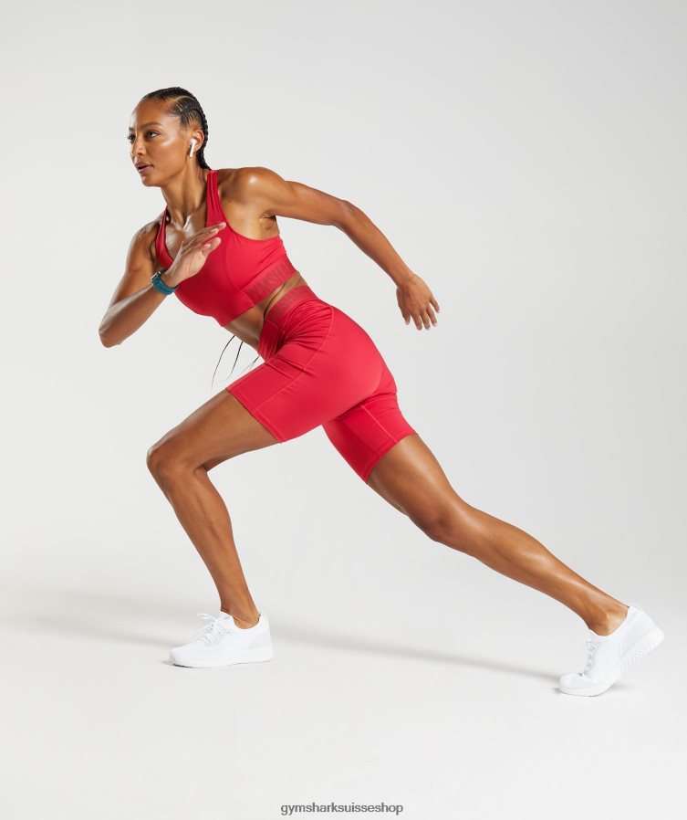ch Gymshark femmes short de cyclisme à logo d\'entraînement salsa rouge 02FP6T73 vêtements
