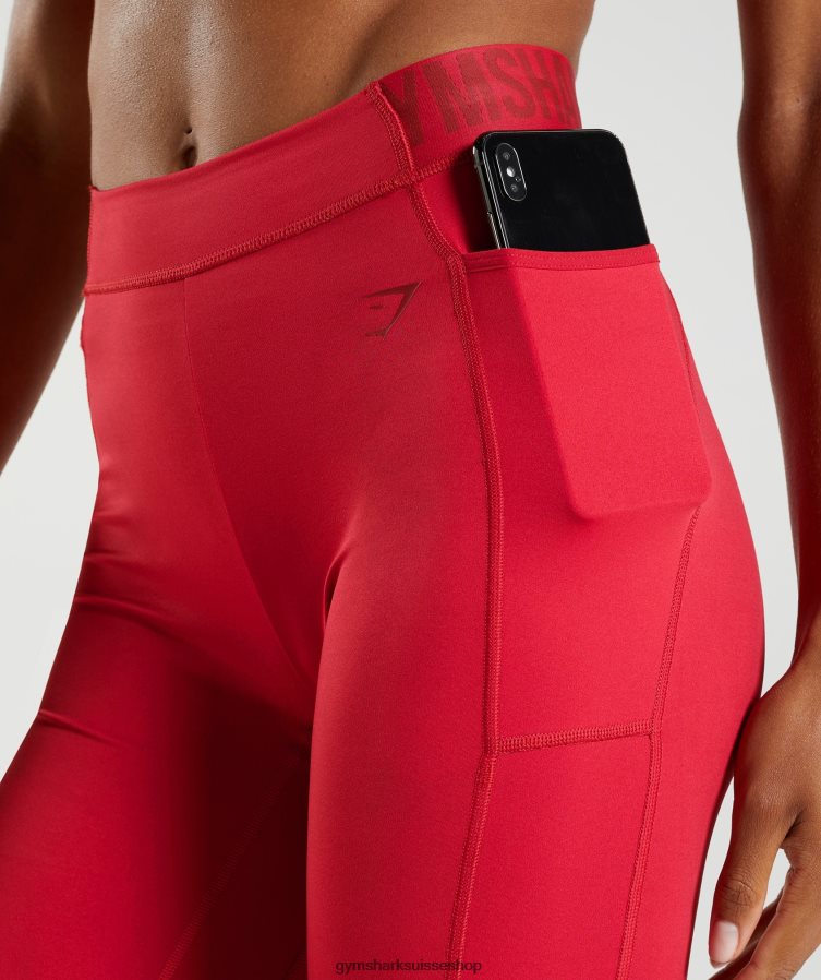 ch Gymshark femmes short de cyclisme à logo d\'entraînement salsa rouge 02FP6T73 vêtements