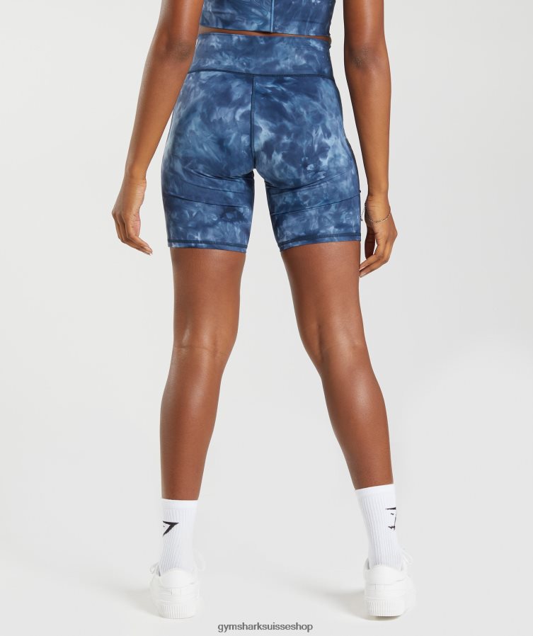 ch Gymshark femmes short de cyclisme rehaussé teinture en aérosol bleu au bord du lac 02FP6T67 vêtements
