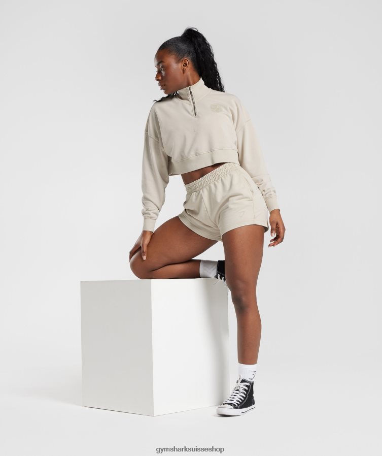 ch Gymshark femmes short de survêtement collégial champignon brun 02FP6T82 vêtements