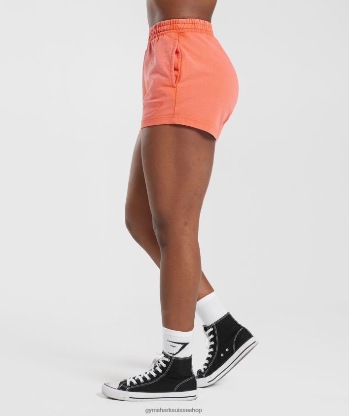 ch Gymshark femmes short de survêtement collégial orange du solstice 02FP6T25 vêtements