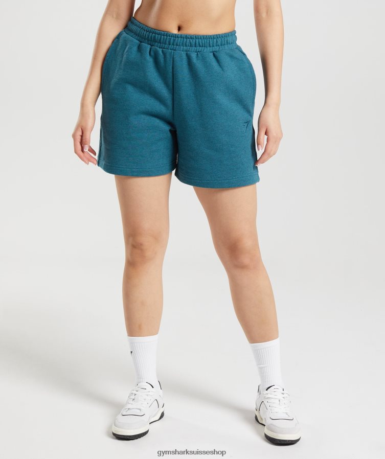 ch Gymshark femmes short de survêtement jour de repos bleu acier chiné 02FP6T59 vêtements