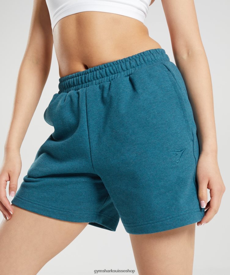 ch Gymshark femmes short de survêtement jour de repos bleu acier chiné 02FP6T59 vêtements