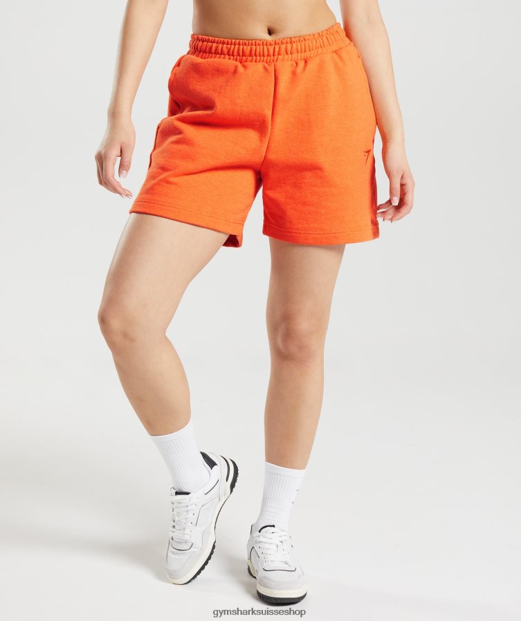 ch Gymshark femmes short de survêtement jour de repos orange vif chiné 02FP6T63 vêtements