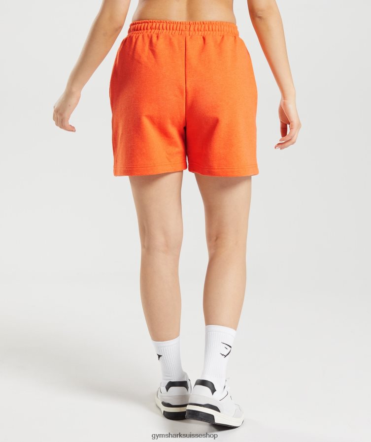 ch Gymshark femmes short de survêtement jour de repos orange vif chiné 02FP6T63 vêtements
