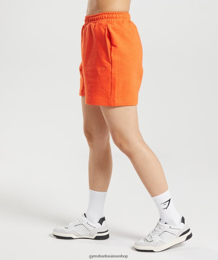 ch Gymshark femmes short de survêtement jour de repos orange vif chiné 02FP6T63 vêtements