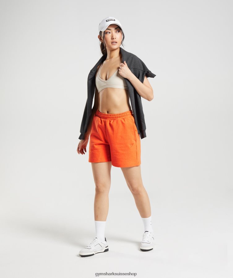 ch Gymshark femmes short de survêtement jour de repos orange vif chiné 02FP6T63 vêtements