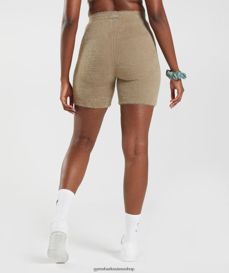 ch Gymshark femmes short en maille cils whitney marron ciment 02FP6T101 vêtements