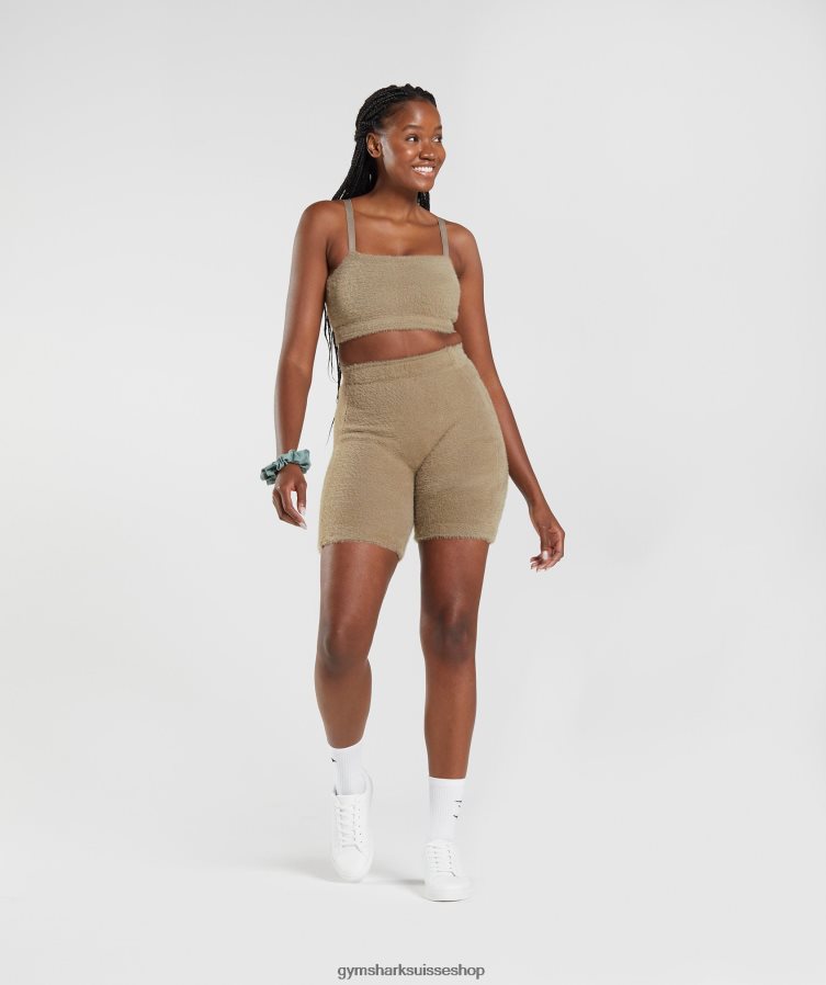 ch Gymshark femmes short en maille cils whitney marron ciment 02FP6T101 vêtements