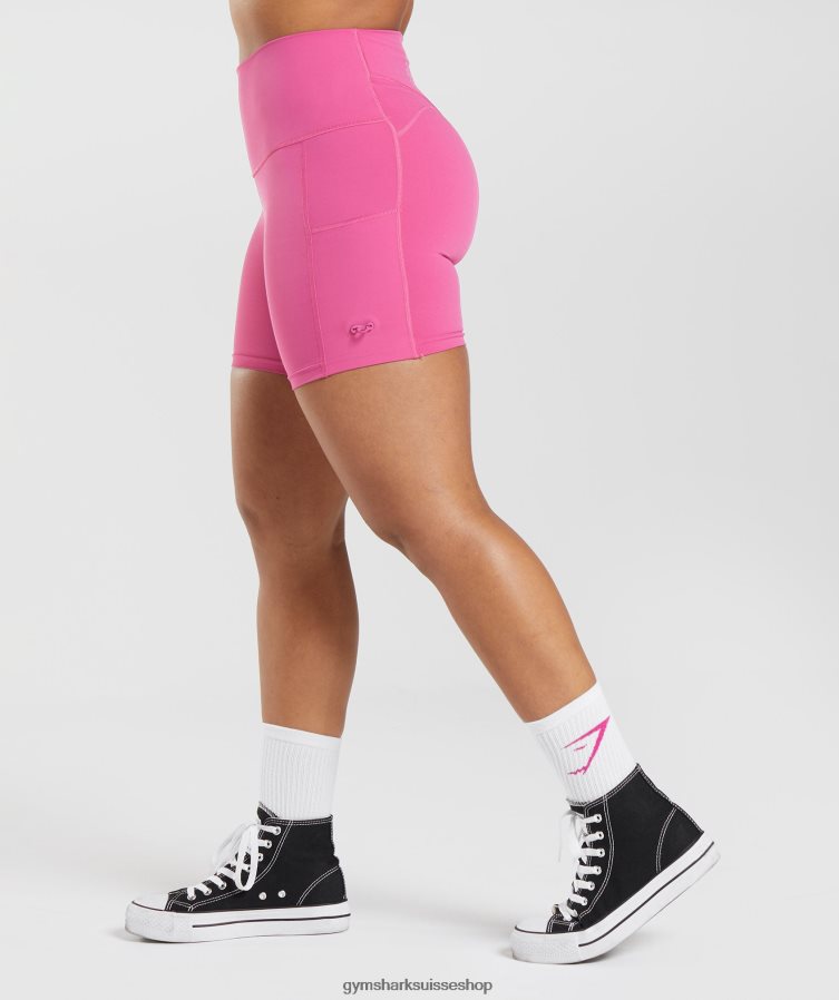 ch Gymshark femmes short moulant froncé Legacy rose profond 02FP6T98 vêtements