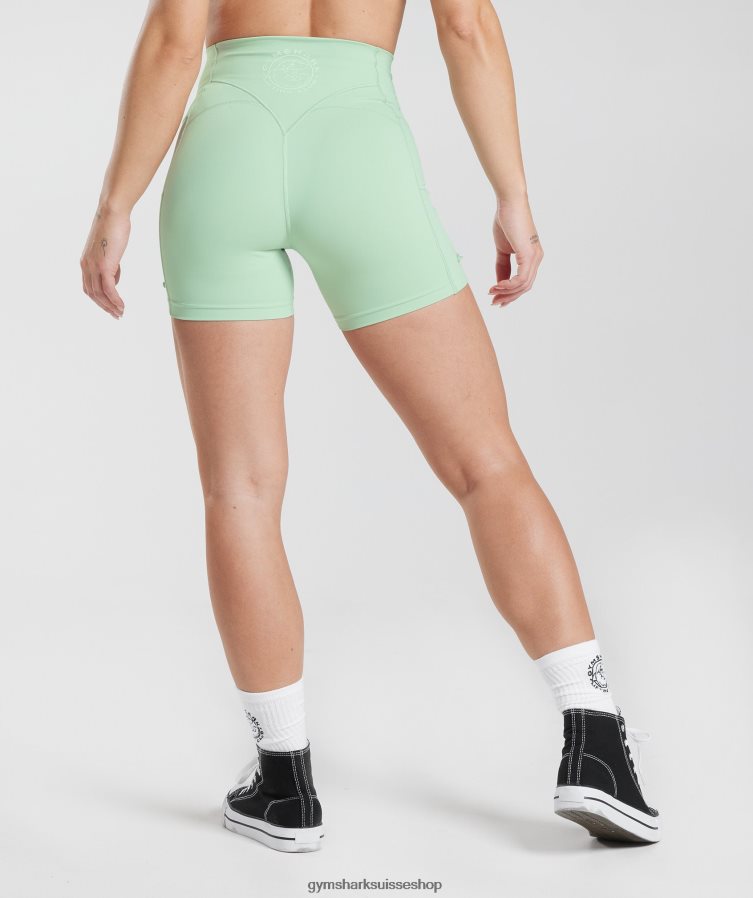ch Gymshark femmes short moulant froncé Legacy vert brume 02FP6T38 vêtements