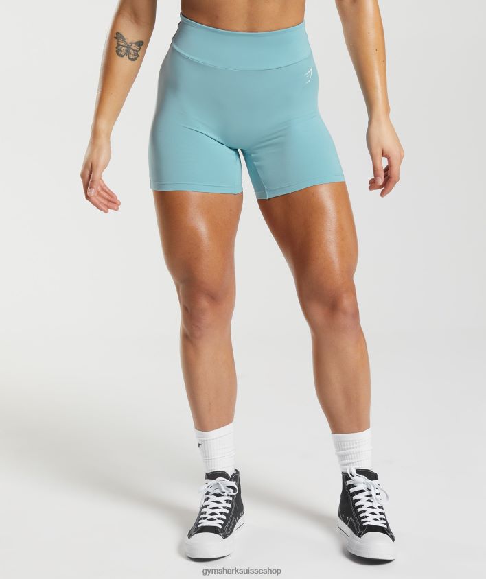ch Gymshark femmes short moulant gs power original bleu glacier 02FP6T19 vêtements