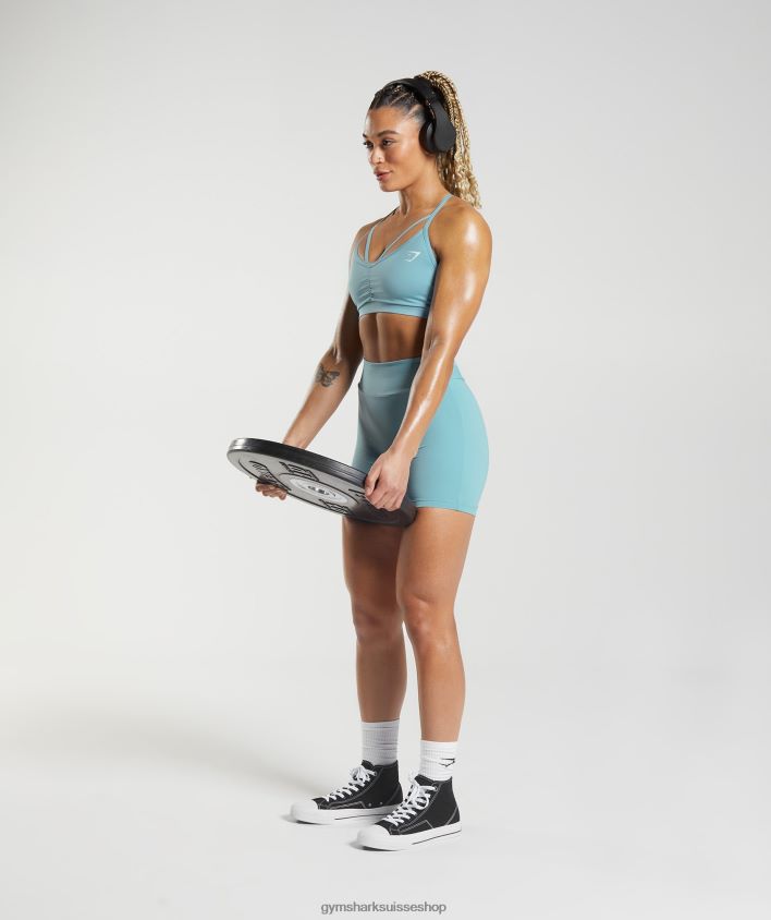 ch Gymshark femmes short moulant gs power original bleu glacier 02FP6T19 vêtements