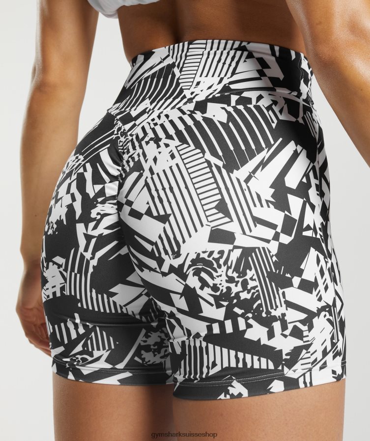 ch Gymshark femmes short moulant gs power original impression noire 02FP6T92 vêtements