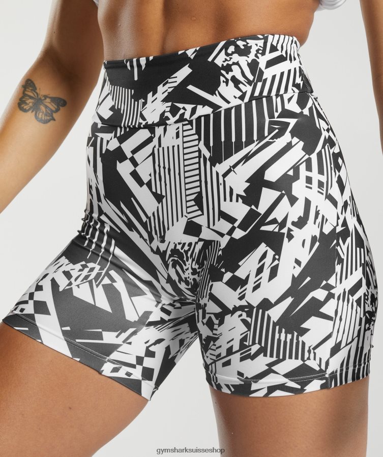 ch Gymshark femmes short moulant gs power original impression noire 02FP6T92 vêtements