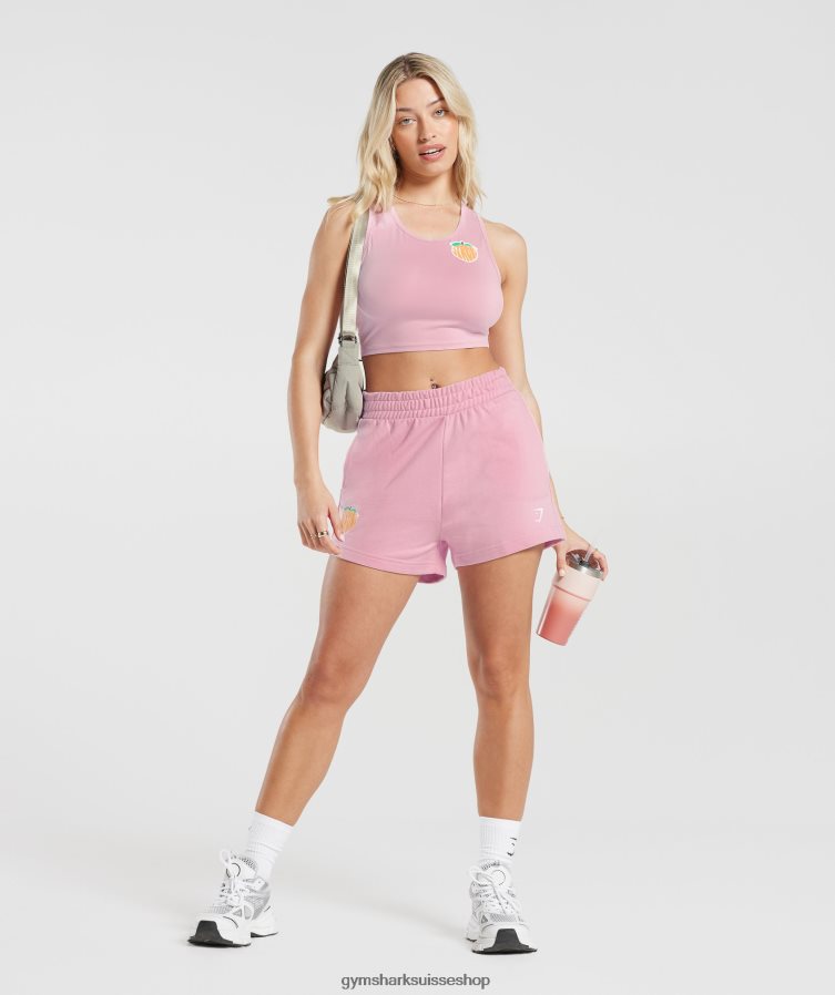 ch Gymshark femmes short pêche fort barbe à papa rose 02FP6T35 vêtements