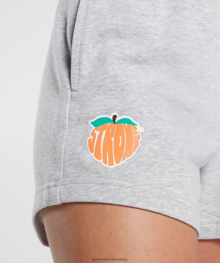 ch Gymshark femmes short pêche fort gris clair chiné 02FP6T30 vêtements