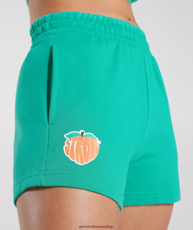 ch Gymshark femmes short pêche fort vert clair 02FP6T37 vêtements