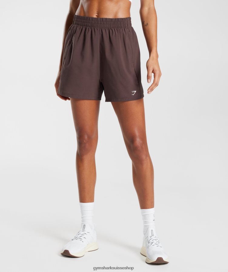 ch Gymshark femmes short à poches tissées Chocolat brun 02FP6T44 vêtements