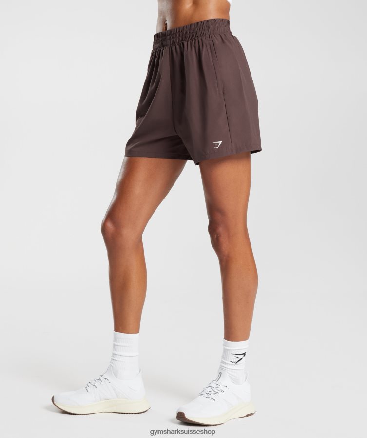 ch Gymshark femmes short à poches tissées Chocolat brun 02FP6T44 vêtements