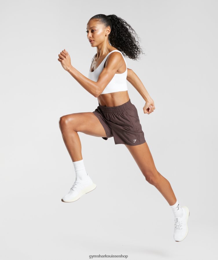 ch Gymshark femmes short à poches tissées Chocolat brun 02FP6T44 vêtements