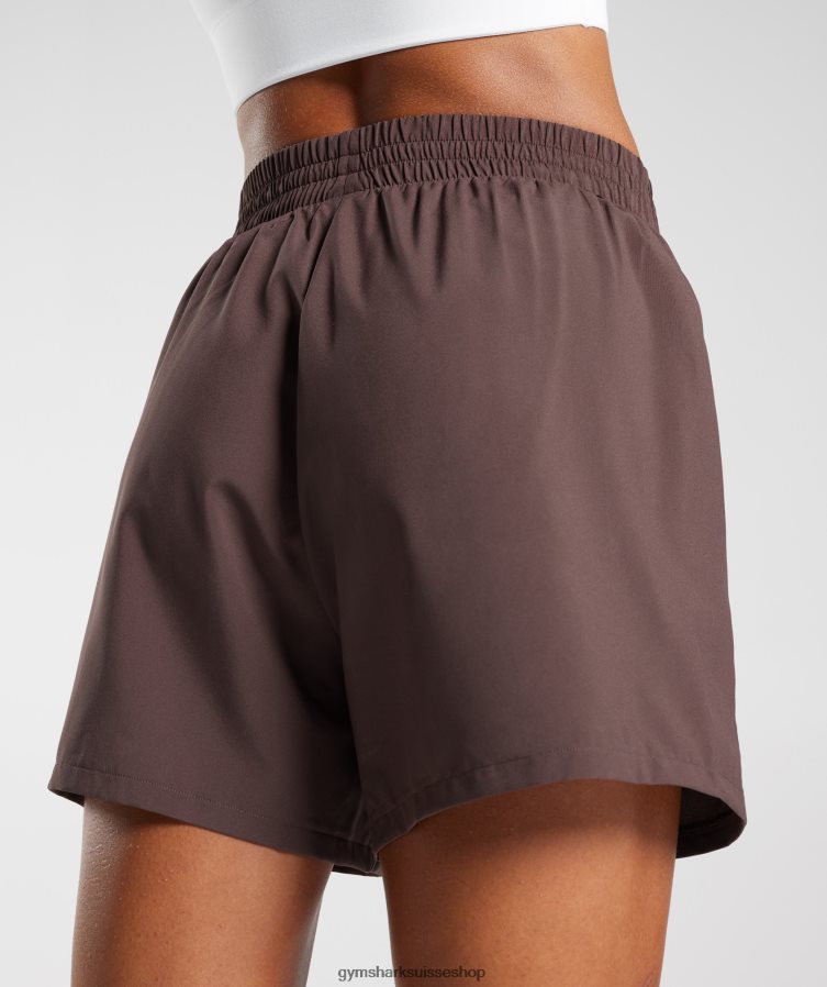 ch Gymshark femmes short à poches tissées Chocolat brun 02FP6T44 vêtements