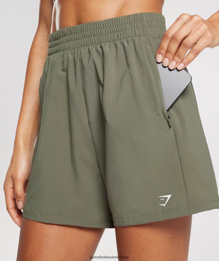 ch Gymshark femmes short à poches tissées olive poussiéreuse 02FP6T55 vêtements