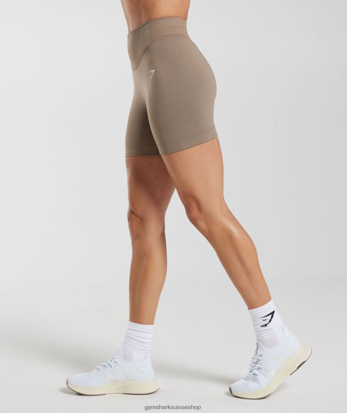 ch Gymshark femmes short sans coutures en sueur brun fossile 02FP6T20 vêtements