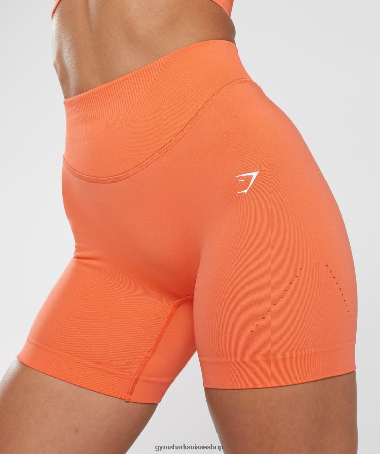 ch Gymshark femmes short sans coutures en sueur orange aérospatiale 02FP6T102 vêtements