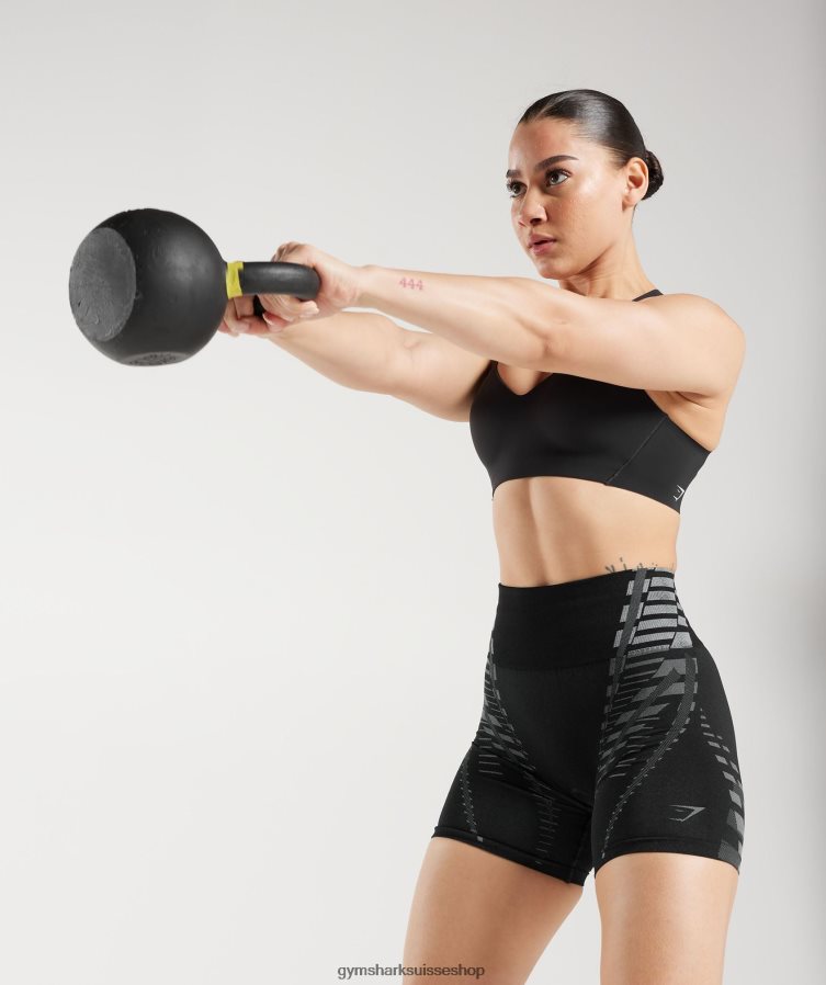 ch Gymshark femmes short sans limites noir/gris clair 02FP6T105 vêtements