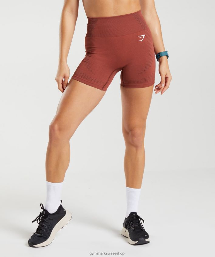 ch Gymshark femmes short vital 2.0 sans coutures rouge brique chiné 02FP6T13 vêtements