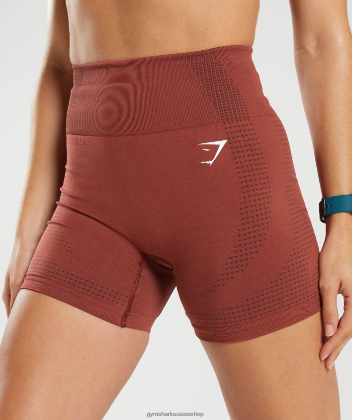 ch Gymshark femmes short vital 2.0 sans coutures rouge brique chiné 02FP6T13 vêtements