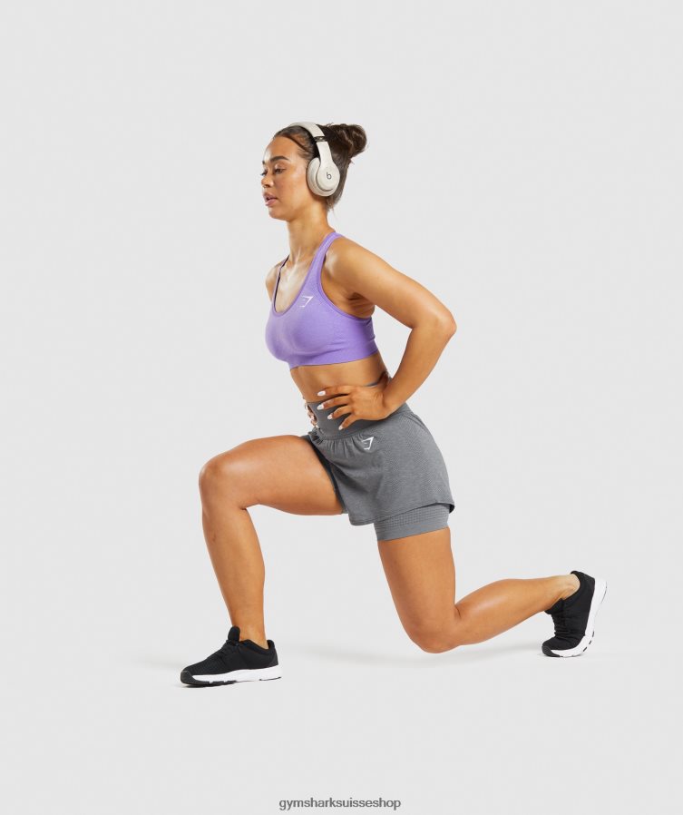 ch Gymshark femmes short vital sans couture 2.0 2-en-1 gris fumé chiné 02FP6T97 vêtements