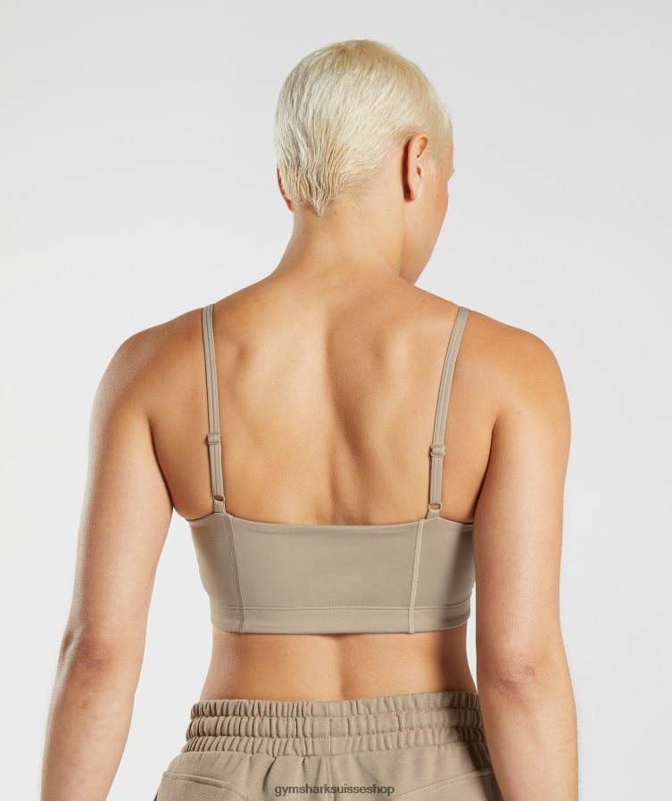 ch Gymshark femmes bandeau du club social marron ciment 02FP6T209 vêtements