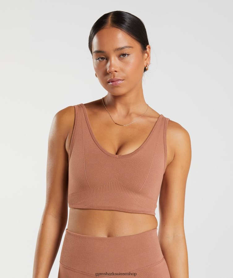 ch Gymshark femmes bralette sans couture jour de repos brun café 02FP6T175 vêtements