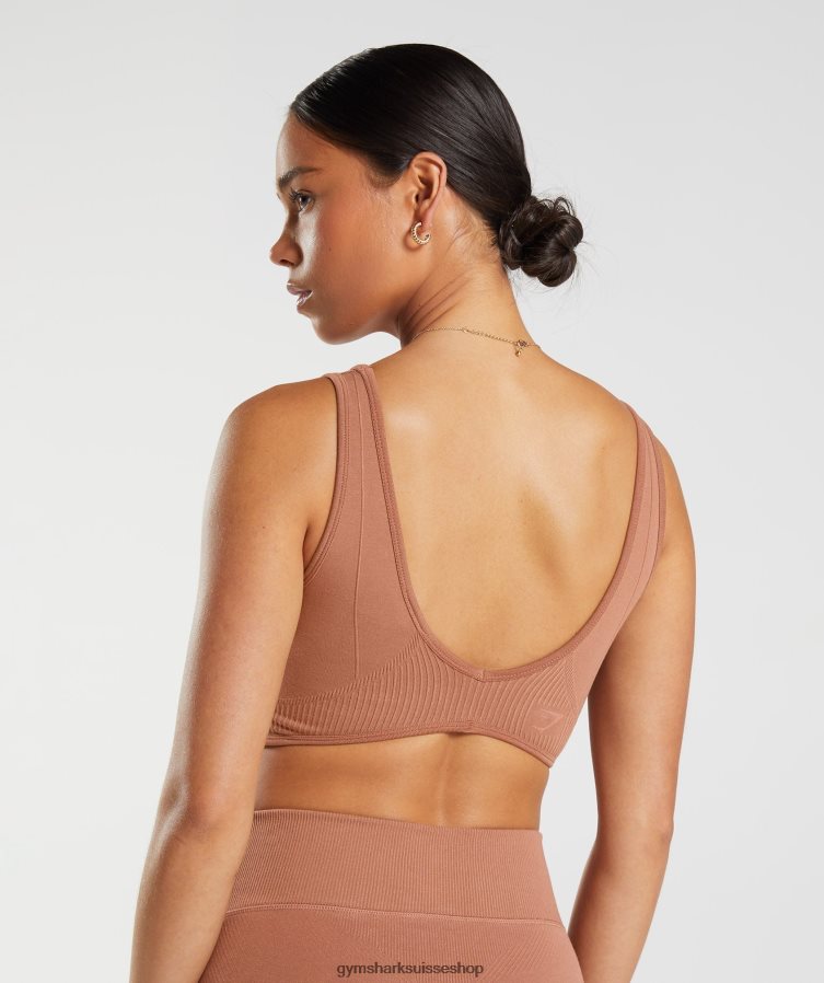 ch Gymshark femmes bralette sans couture jour de repos brun café 02FP6T175 vêtements