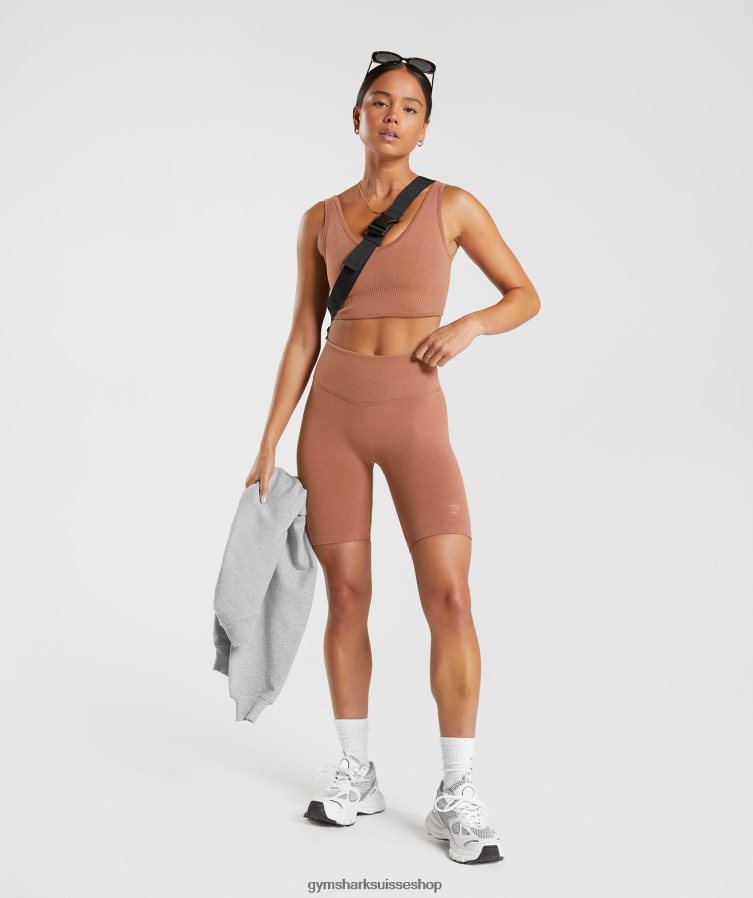 ch Gymshark femmes bralette sans couture jour de repos brun café 02FP6T175 vêtements