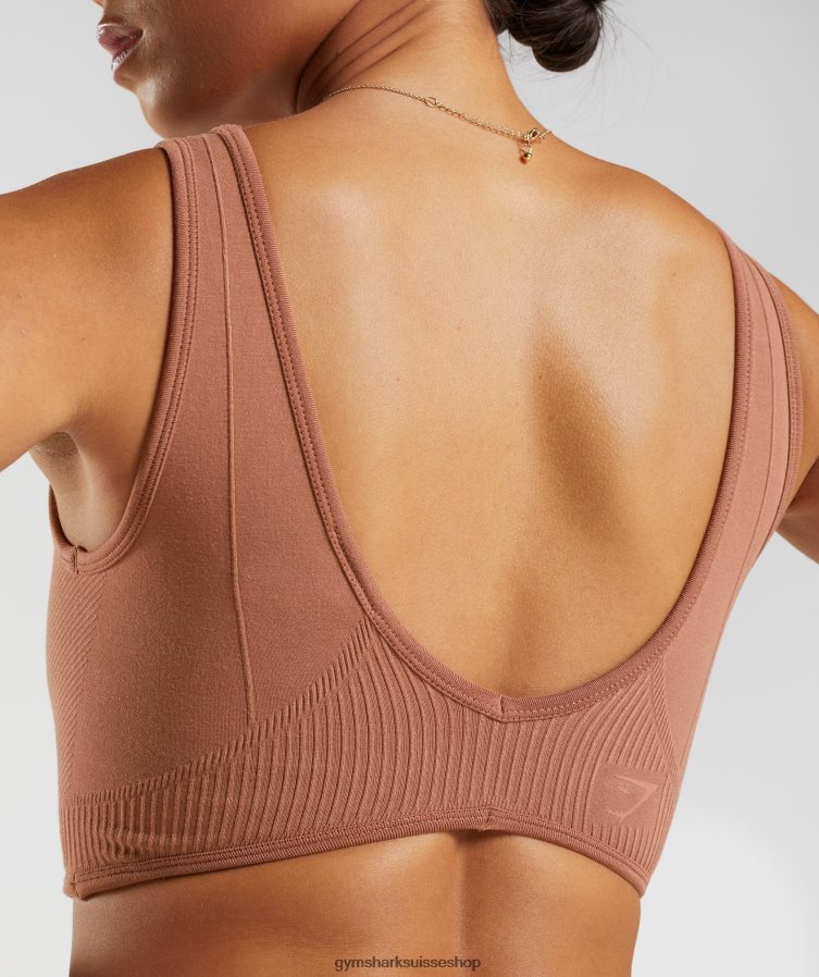 ch Gymshark femmes bralette sans couture jour de repos brun café 02FP6T175 vêtements