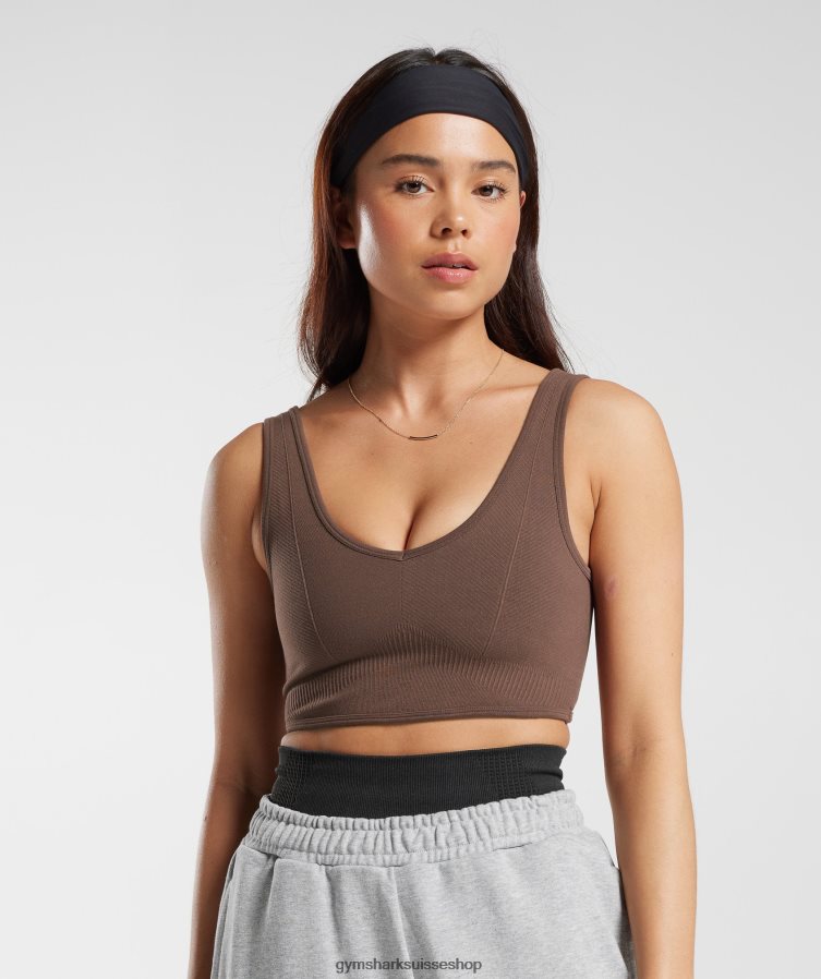 ch Gymshark femmes bralette sans couture jour de repos chêne brun 02FP6T177 vêtements