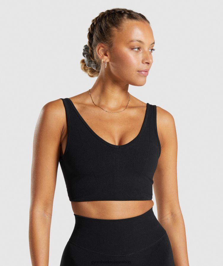 ch Gymshark femmes bralette sans couture jour de repos noir 02FP6T120 vêtements