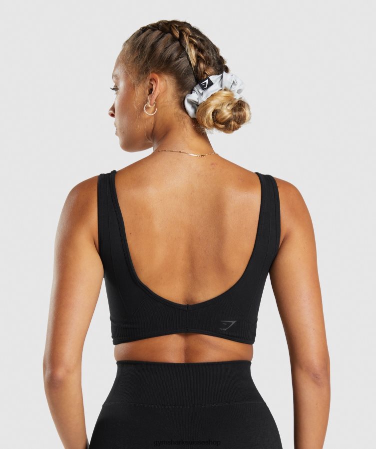 ch Gymshark femmes bralette sans couture jour de repos noir 02FP6T120 vêtements