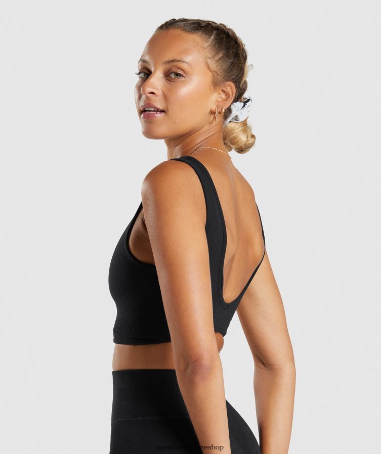 ch Gymshark femmes bralette sans couture jour de repos noir 02FP6T120 vêtements